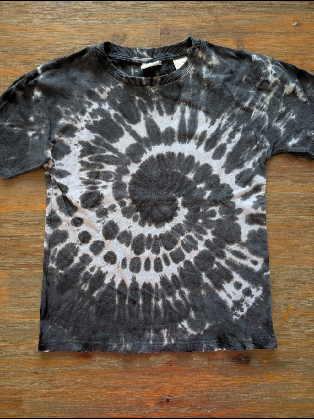 Zara Kids Black & White Tie-Dye Short Sleeve Tee